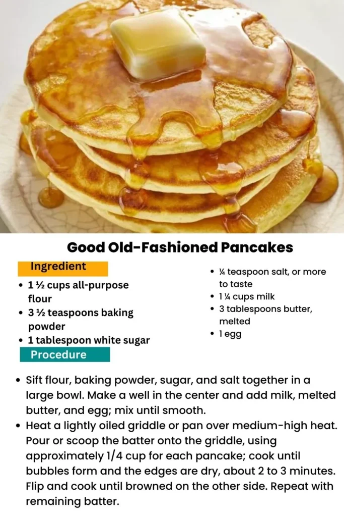 Indulge in the mouthwatering goodness of our delicious homemade pancakes. Made from scratch, these fluffy pancakes are a breakfast delight that will satisfy your cravings. With our easy-to-follow recipe, you can whip up a stack of perfection in no time. Enjoy the warm, comforting flavors and delightful texture as you drizzle them with maple syrup or add your favorite toppings. Whether it's a lazy weekend morning or a special occasion, our delicious homemade pancakes are sure to please. Treat yourself to a plateful of pure breakfast bliss with this irresistible recipe.