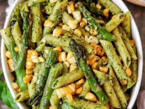 Roasted corn and asparagus pesto