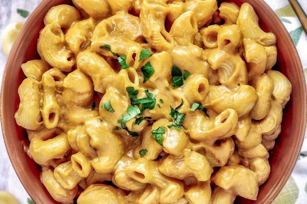 Vegan Sweet Potato lemon Mac and cheese