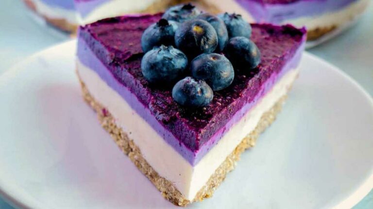 Layered Blueberry Cheesecake (Gluten Free) Vegan
