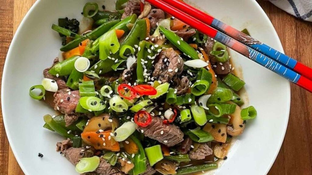 Beef and vegetable stir-fry