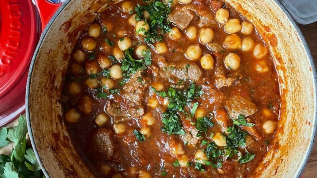 Harissa Lamb with chickpeas