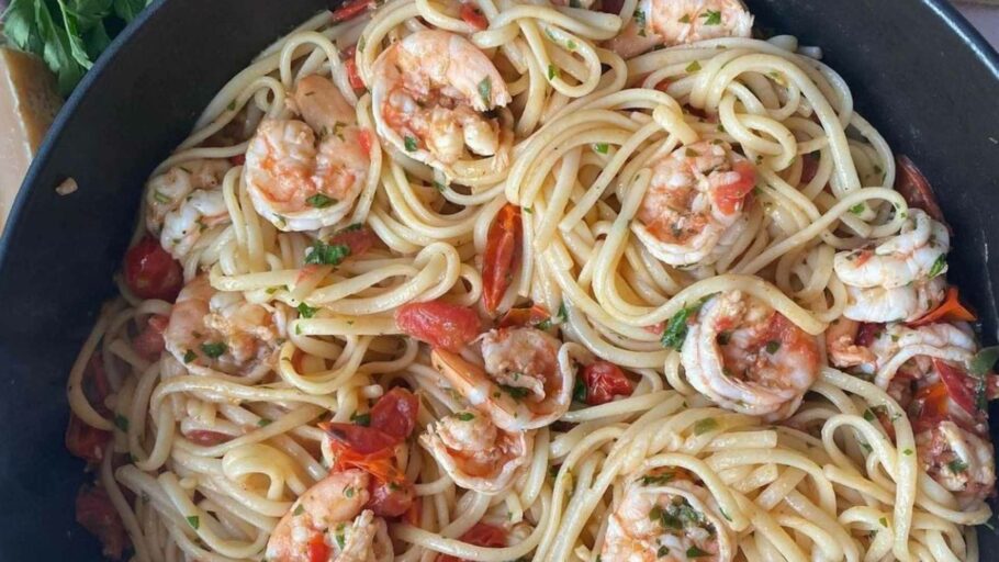 Prawn Linguine With Cherry Tomatoes