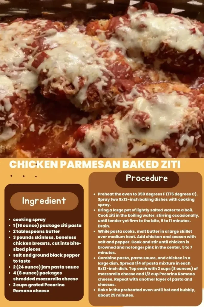 Chicken Parmesan Baked Ziti