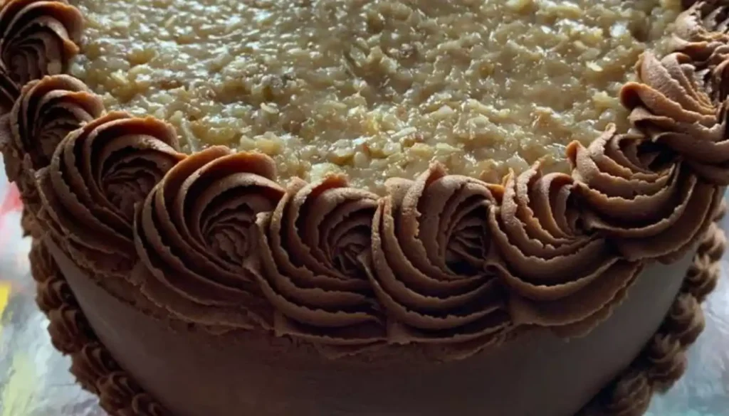 This classic recipe features a moist and rich chocolate cake layered with a luscious coconut-pecan frosting.