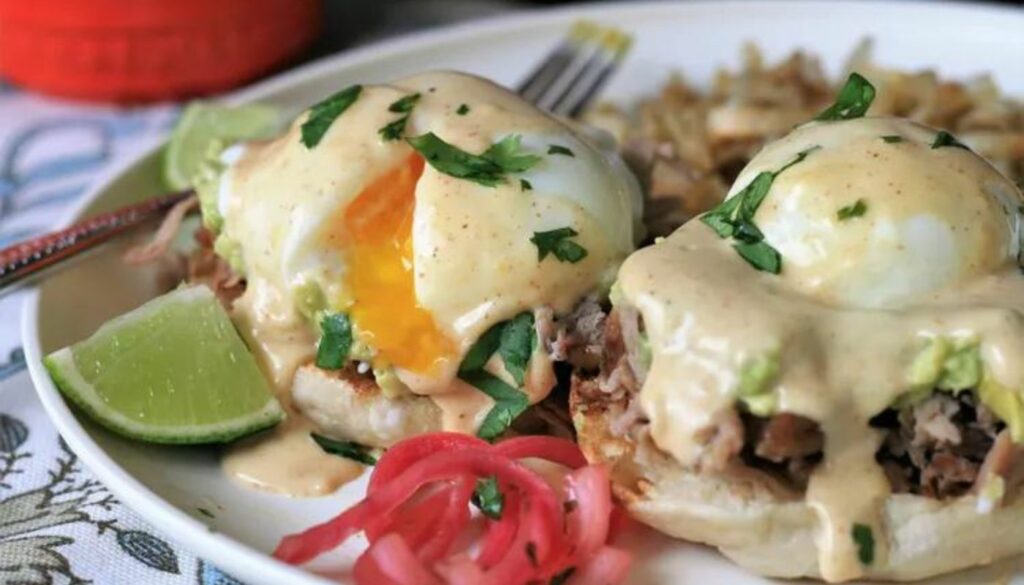 This mouthwatering dish combines perfectly poached eggs, creamy hollandaise sauce, and a smoky chipotle kick.