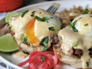 This mouthwatering dish combines perfectly poached eggs, creamy hollandaise sauce, and a smoky chipotle kick.
