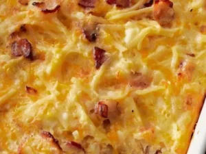 This mouthwatering recipe combines crispy bacon, farm-fresh eggs, and a medley of savory ingredients, creating a wholesome breakfast delight.