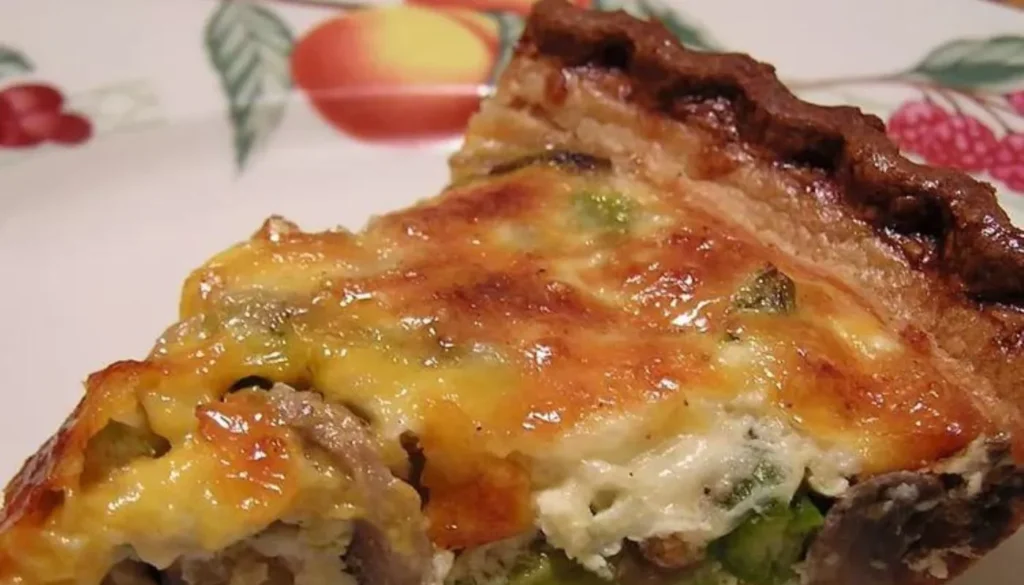 This savory delight combines earthy mushrooms, crisp asparagus, and a rich blend of cheeses, all nestled in a flaky crust.