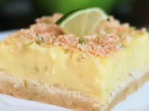 These delectable bars are a perfect blend of creamy coconut and zesty lime, all without any added sugar.