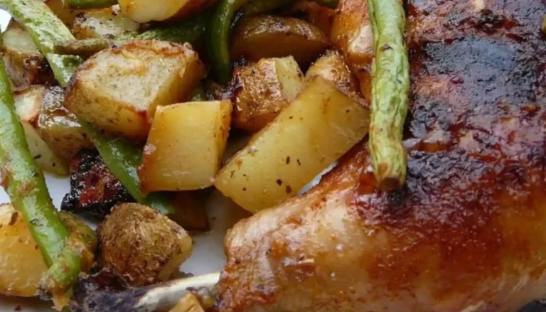 This tantalizing recipe combines succulent chicken infused with zesty lemon, aromatic herbs, and tender roasted potatoes, creating a heavenly Mediterranean feast.