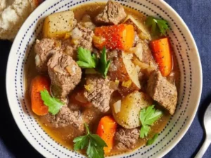 Made with tender beef, hearty vegetables, and a rich broth, this dish is perfect for those chilly days.