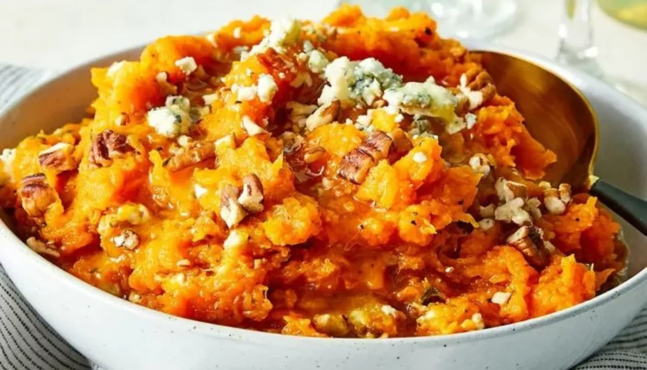 Delight your taste buds with tender roasted squash, complemented by the satisfying crunch of pecans.