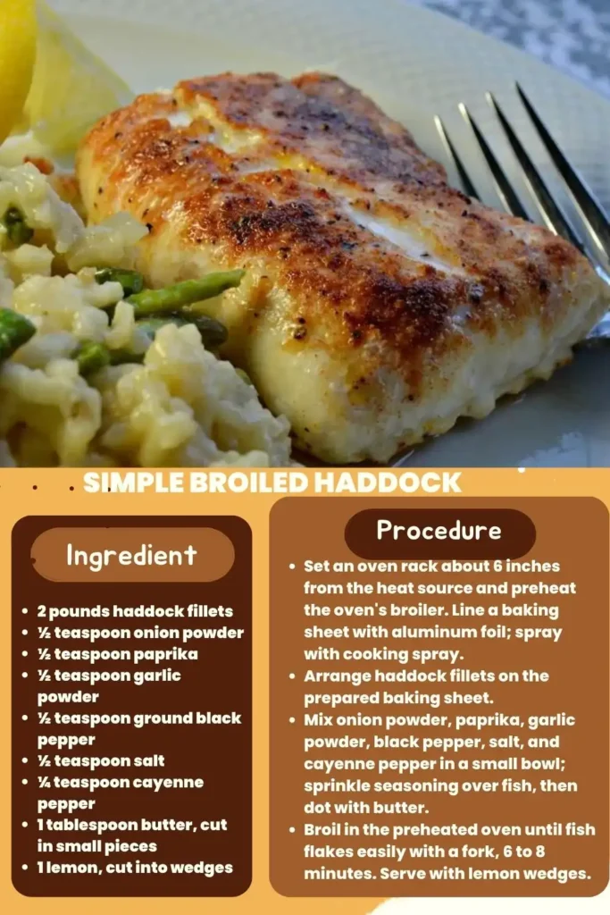 instructions and ingredinets of Lemon Herb Roasted Haddock recipe