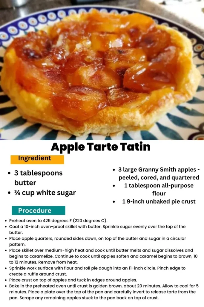 ingredients and instructions to make Granny Smith Apple Tarte Tatin