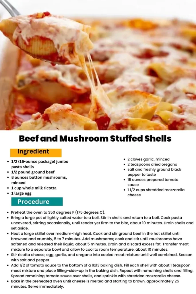 Beef and Mushroom Stuffed Shells 1