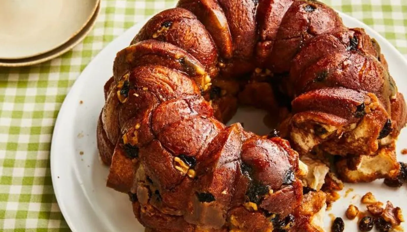 This delectable dessert features soft, doughy bites coated in a sweet cinnamon glaze.