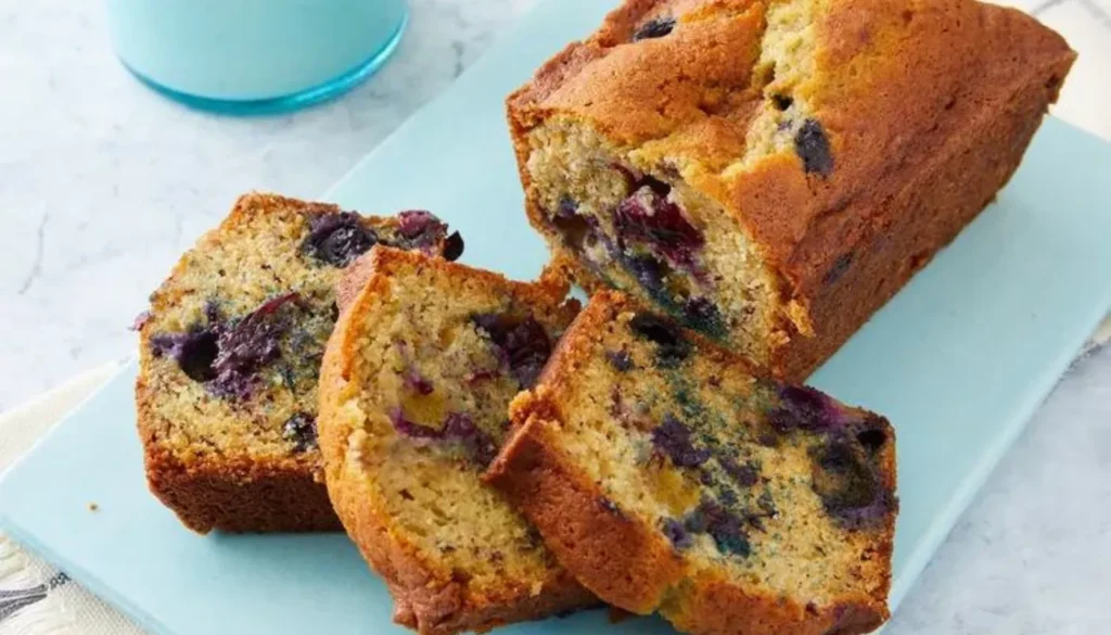 This heavenly creation combines the classic comfort of moist banana bread with a delightful burst of juicy blueberries in every bite.