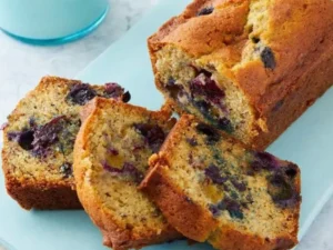 This heavenly creation combines the classic comfort of moist banana bread with a delightful burst of juicy blueberries in every bite.