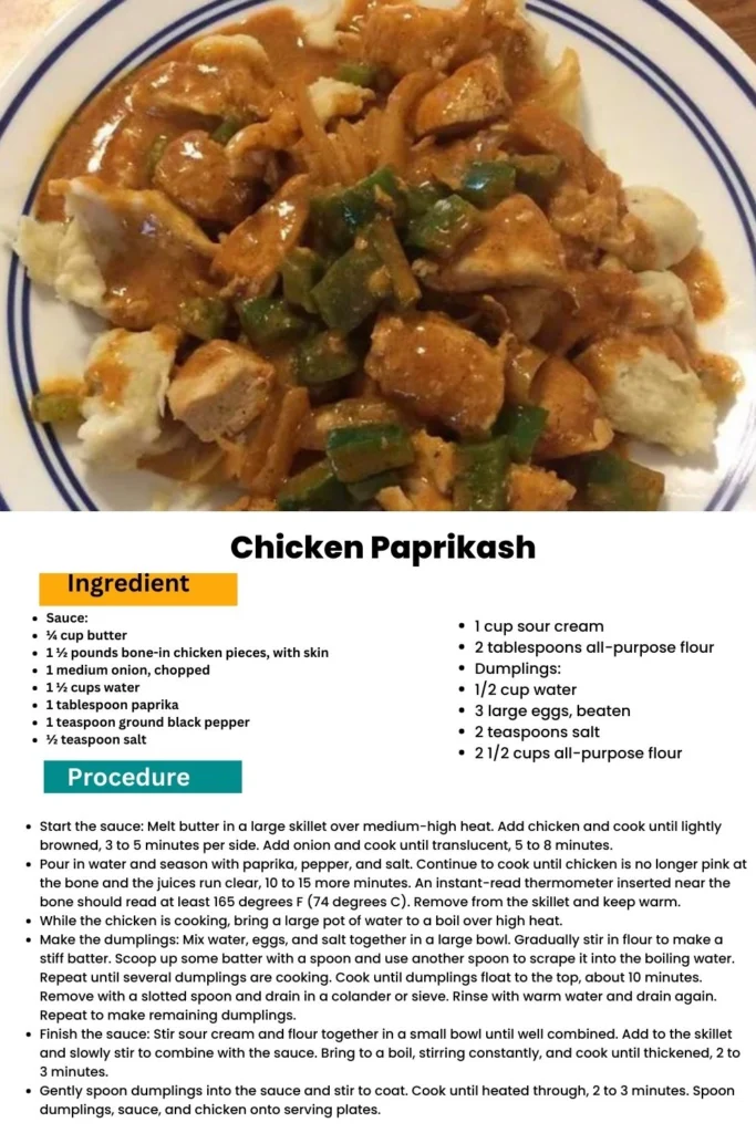 Try our easy Chicken Paprikash recipe for a quick and delicious meal that's full of flavor. This Hungarian classic is made with tender chicken simmered in a rich and creamy paprika-infused sauce. With simple ingredients and straightforward instructions, our recipe is perfect for both novice and experienced cooks. Serve this comforting dish over a bed of fluffy rice or with traditional dumplings for a hearty and satisfying meal. Prepare to impress your family and friends with this easy-to-make Chicken Paprikash that will leave them wanting more.




