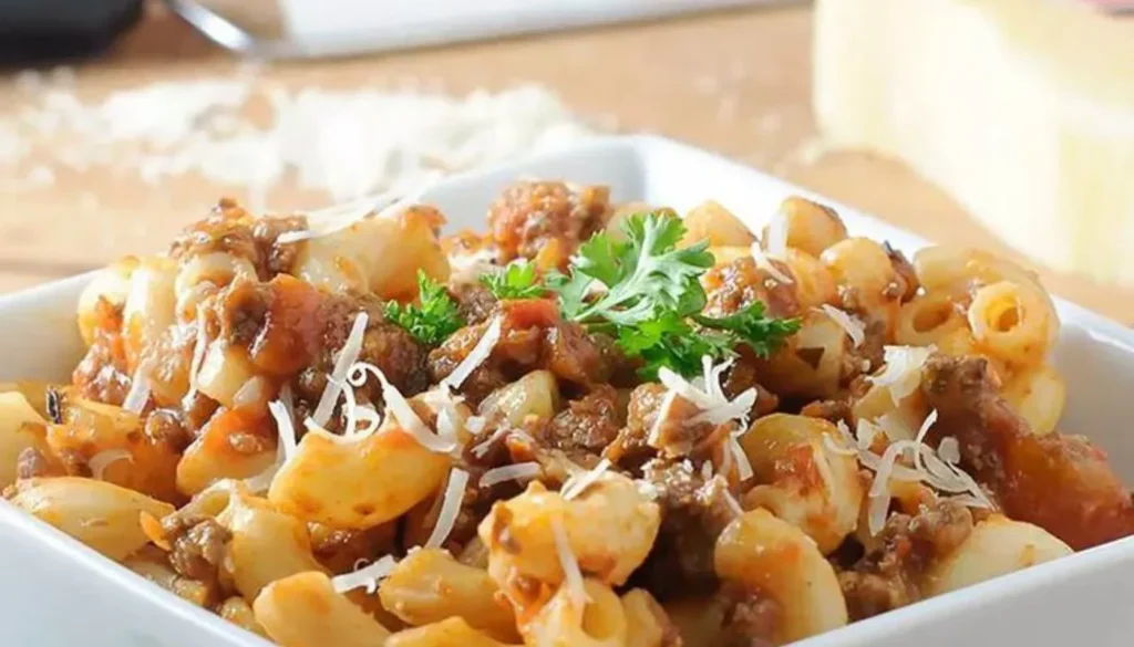 This comforting dish combines tender beef, hearty pasta, and a rich blend of savory spices, creating a mouthwatering symphony of taste and nostalgia.
