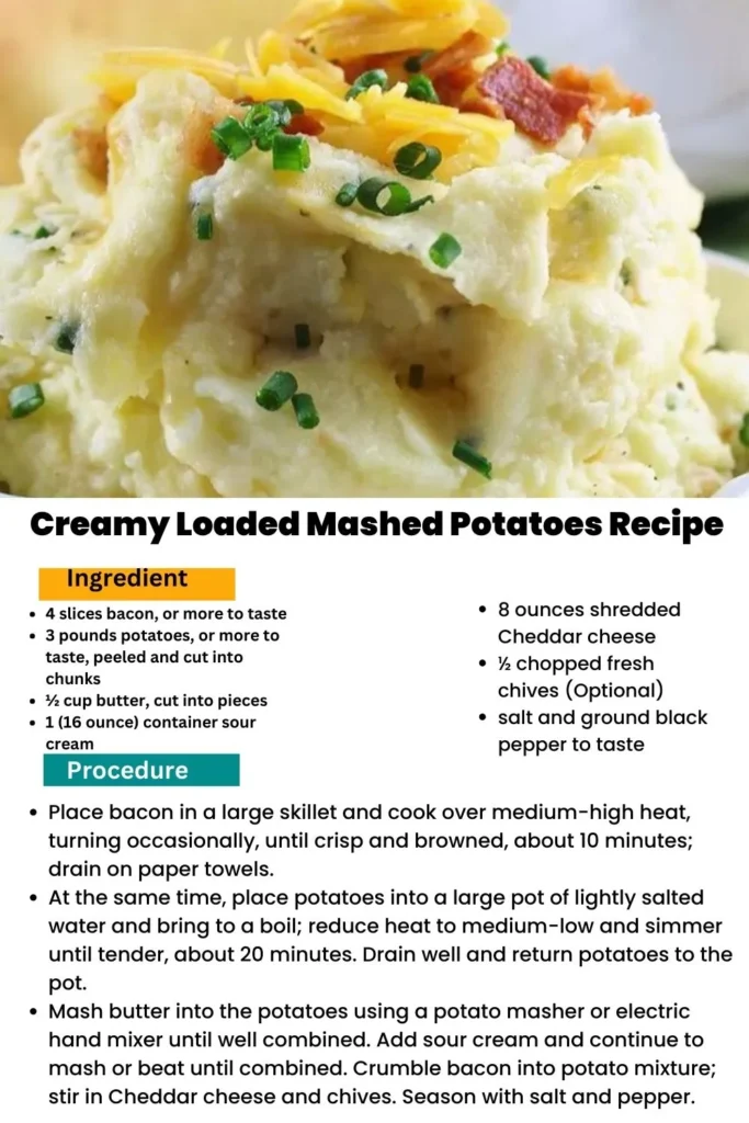 ingredients and instructions to make "Indulgent Cheesy Mashed Potatoes with a Creamy Twist"