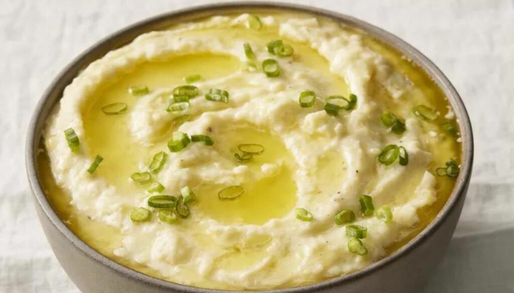 Creaminess galore awaits as fluffy, perfectly cooked potatoes are blended with rich sour cream and butter, creating a velvety texture that melts in your mouth.