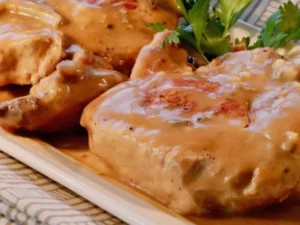 Tender pork chops cooked to perfection in the Instant Pot® and smothered in rich, savory gravy.