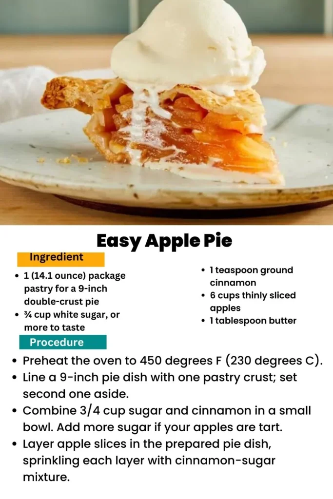 ingredients and instructions to make Rapid Apple Pie for Busy Days