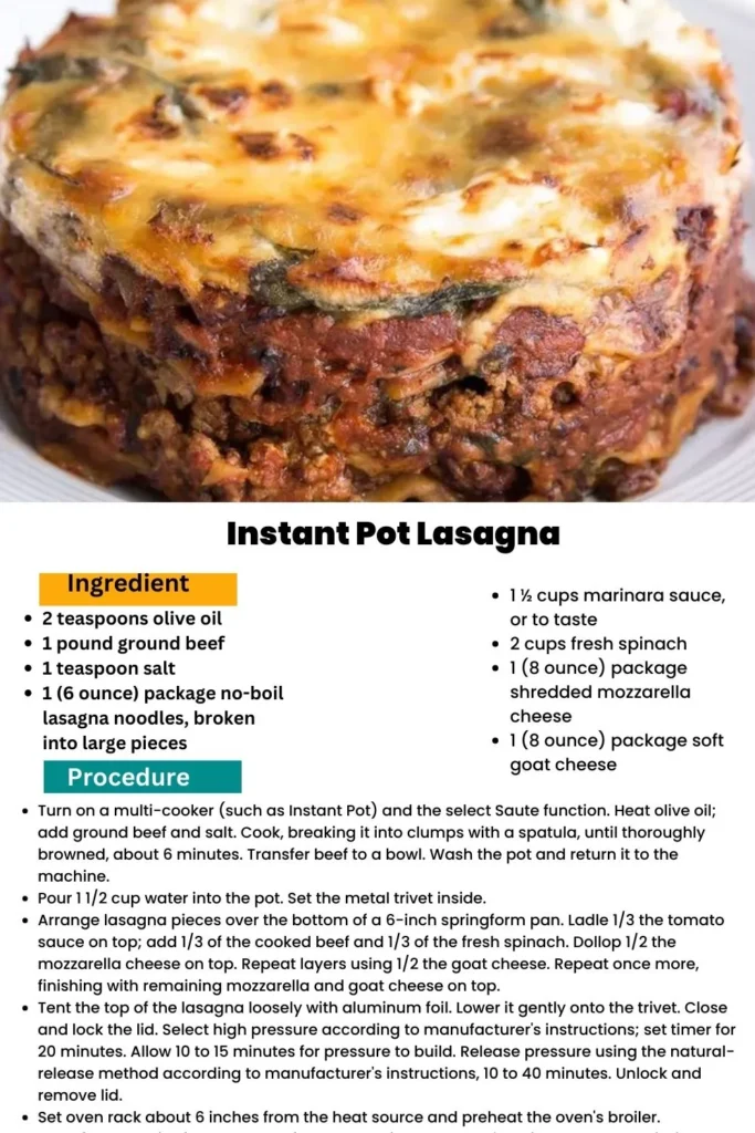 Instant Pot Lasagna 1