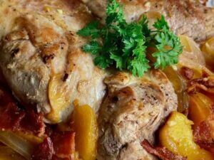 recipe Juicy Pork Tenderloin with Grilled Peaches Recipe