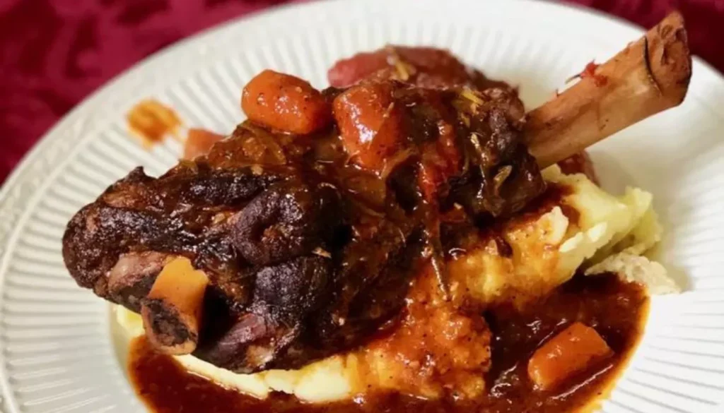This savory recipe features succulent lamb shanks lovingly marinated in a harmonious blend of fragrant rosemary and a medley of secret spices.