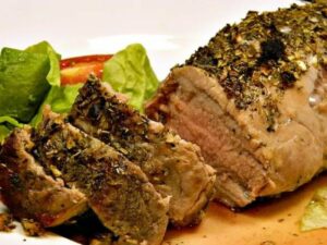 This savory dish features tender pork tenderloin infused with fragrant garlic and aromatic rosemary, creating a symphony of flavors that will delight your taste buds.