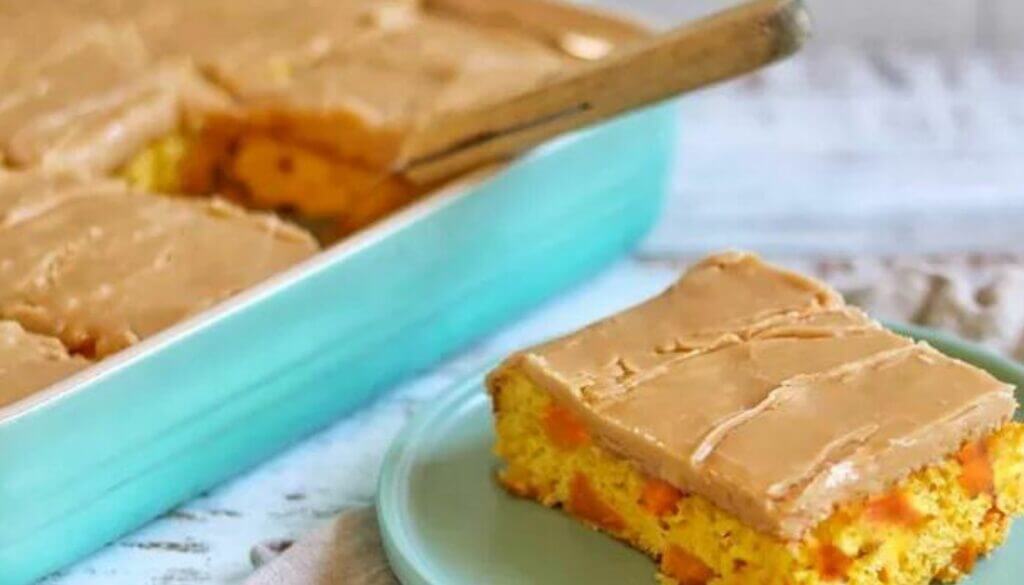 recipe Peach Cake with Brown Sugar Icing