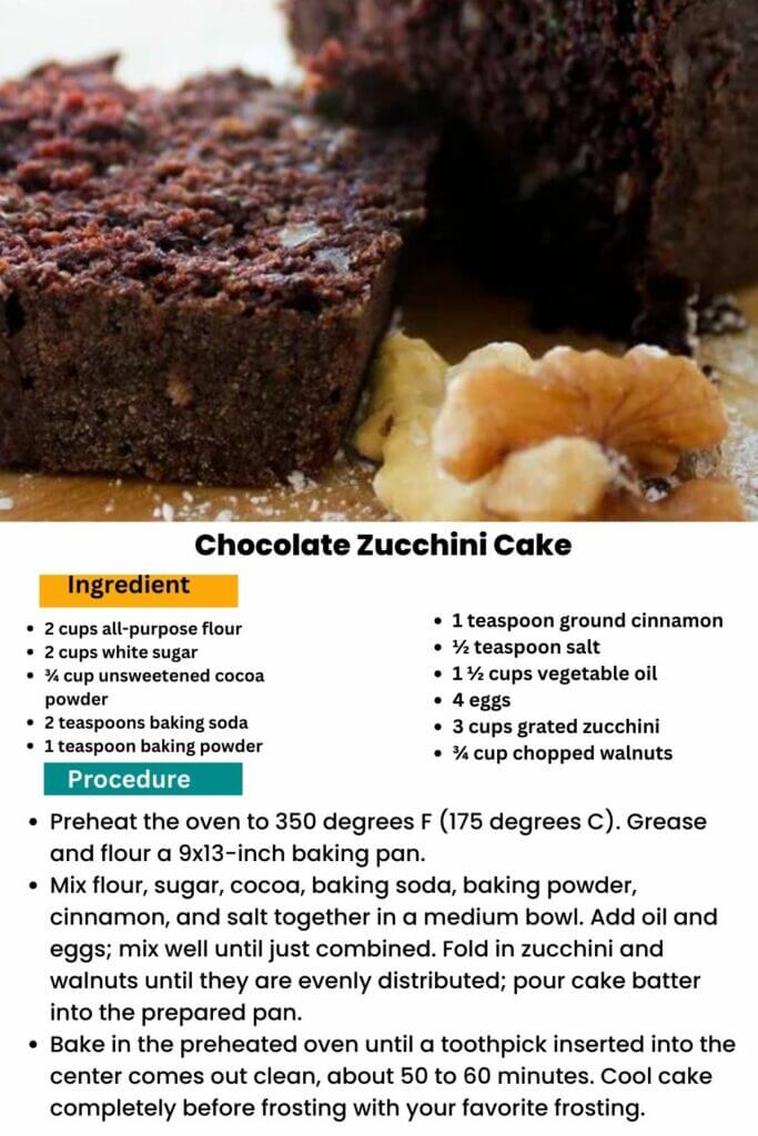 Chocolate Zucchini Cake 1