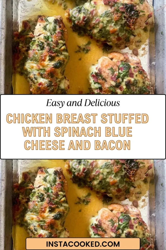 Chicken Breast Stuffed with Spinach Blue Cheese and Bacon recipe pin