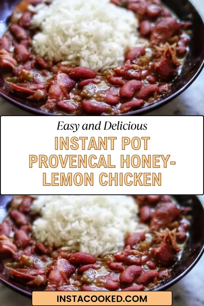 Instant Pot Provencal Honey Lemon Chicken recipe pin