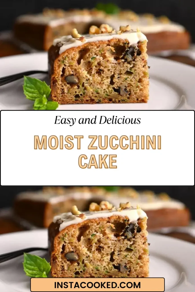 Moist Zucchini Cake recipe pin