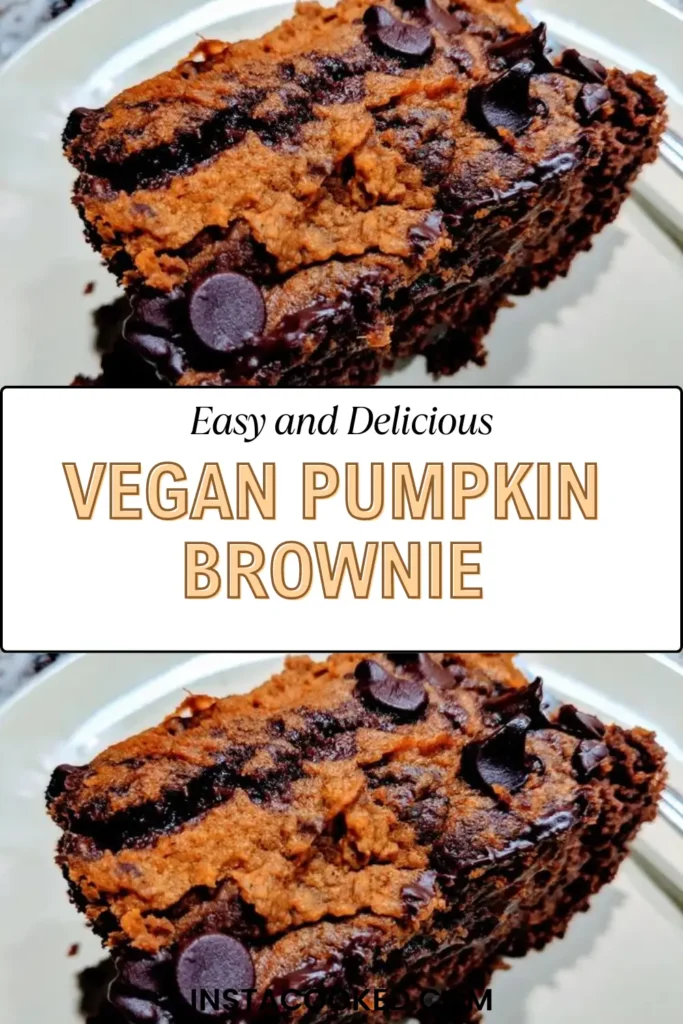 Vegan Pumpkin Brownie recipe pin