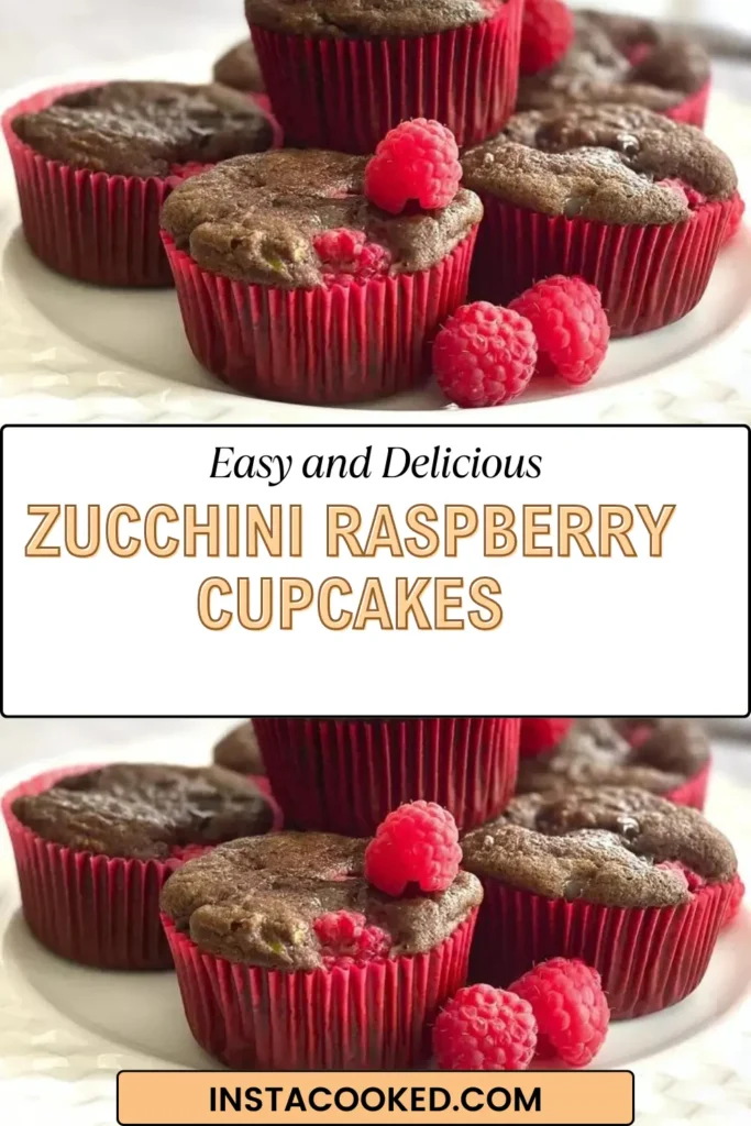 Zucchini Raspberry Cupcakes recipe pin