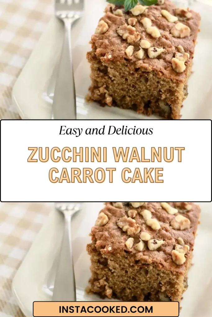 Zucchini Walnut Carrot Cake recipe pin