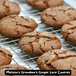 A plate of golden, lace-like ginger cookies