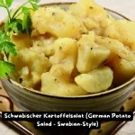 Bowl of Authentic Schwabischer Kartoffelsalat (German Potato Salad) with Fresh Herbs