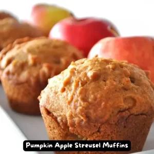 Pumpkin Apple Streusel Muffins with a crunchy topping