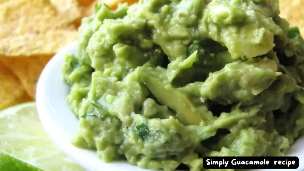 Bowl of Simply Guacamole with tortilla chips